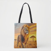 Lion King Savanna Sunset Design Tasche (Vorderseite)
