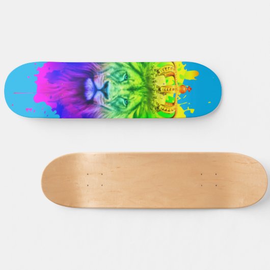Lion King Skateboard Deck in Abstrakten Farben! (Horizontal)