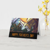 Lion King und Cubs Happy Vatertag Card Karte (Gelbe Blume)