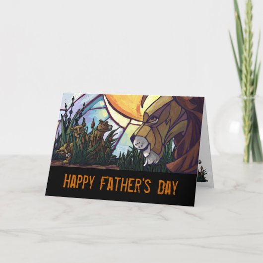 Lion King und Cubs Happy Vatertag Card Karte (Vorderseite)