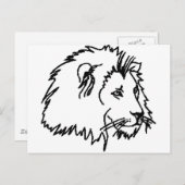 Lion Kontur Postkarte (Vorne/Hinten)