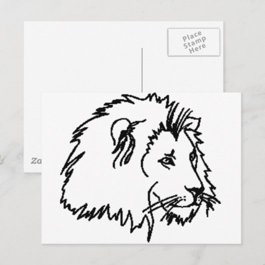 Lion Kontur Postkarte (Vorne/Hinten)