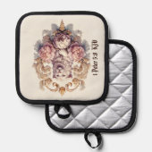 Lion-Lamb Heraldic Wappen Topflappen (Vorderseite/Rückseite)