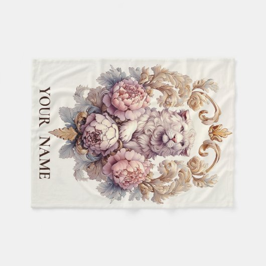 Lion & Lamb Heraldisches Wappen Fleecedecke (Vorderseite (Horizontal))