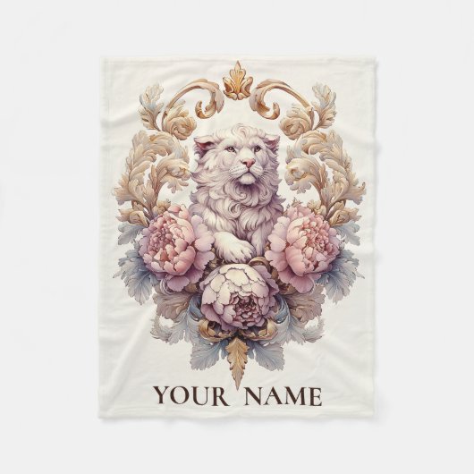 Lion & Lamb Heraldisches Wappen Fleecedecke (Vorderseite)