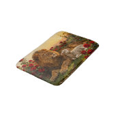 Lion & Lamb in the Roses Badematte (Schrägansicht)