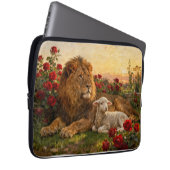 Lion & Lamb in the Roses Laptopschutzhülle (Vorne Rechts)