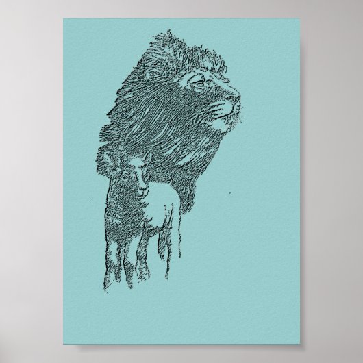 Lion & Lamb Pencil Classic Poster Art (Vorne)