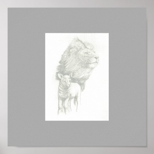 Lion & Lamb Print Poster (Vorne)