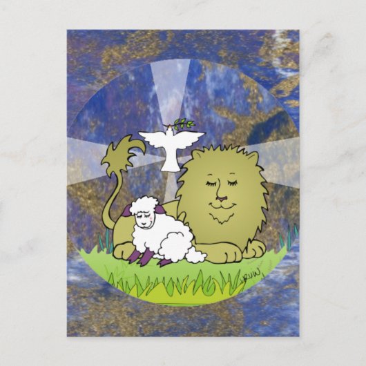 Lion Lamb und Dove Postkarte (Vorderseite)