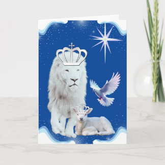 Lion & Lamb Weihnachtsgrüße Karte