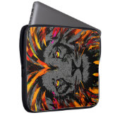 Lion Laptop Case | Orange Lion Head Illustration (Vorne Rechts)