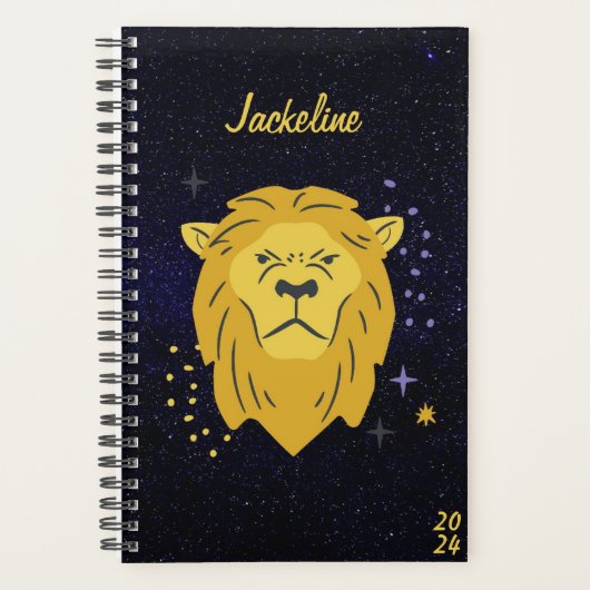 Lion Leo Zodiac l Galaxy Sky Star Personal Planer (Vorderseite)