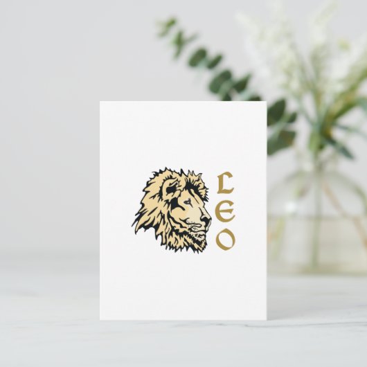 LION LEO ZODIAC POSTKARTE (Stehend Vorderseite)