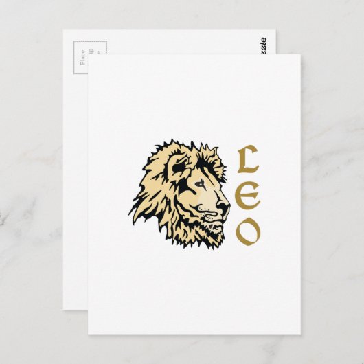 LION LEO ZODIAC POSTKARTE (Vorne/Hinten)
