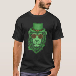 Lion Leprechaun Hat Kleeblatt St Patricks Day Kids T-Shirt