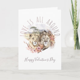 Lion Liebe Sahara Savanna Valentine's Day Karte