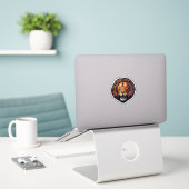 Lion Lifting Dumbell Sticker (Laptop auf Schreibtisch)