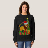 Lion Lighting Xmas Tree Weihnachtsmannmütze Löwe W Sweatshirt (Vorne ganz)