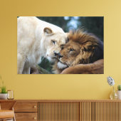 Lion & Lioness Canvas Print Leinwanddruck (Insitu (Wohnzimmer))