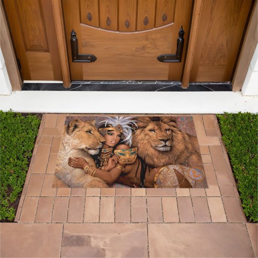 Lion Lioness Princess Doormat Fußmatte (Außenbereich)