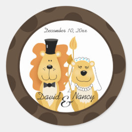 Lion & Lioness Wedding Couple Stickers