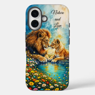 Lion Lioness Wildkatzen Liebe wild lebende Tiere iPhone 16 Hülle