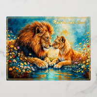 Lion Lioness Wildkatzen Liebe wild lebende Tiere