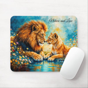 Lion Lioness Wildkatzen Liebe wild lebende Tiere Mousepad