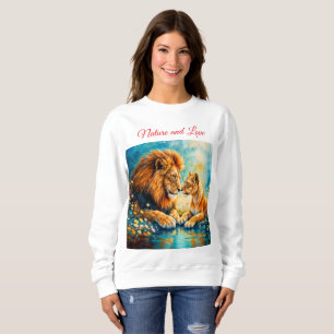 Lion Lioness Wildkatzen Liebe wild lebende Tiere Sweatshirt