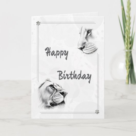 Lion Lioness Wildlife Inspiration Birthday Karte (Vorderseite)