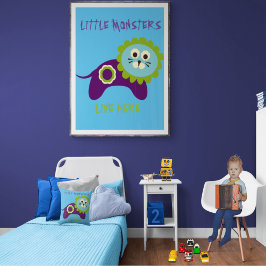 Lion Little Monsters leben hier Poster