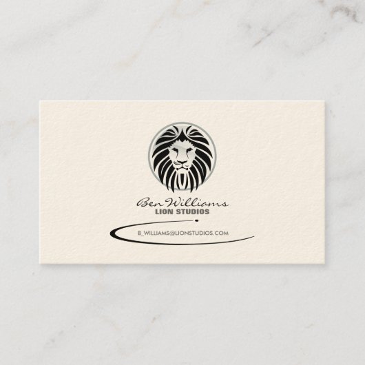 Lion Logo Business Card (Graue Version) Visitenkarte (Vorderseite)