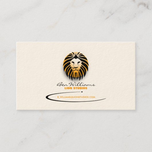 Lion Logo Business Card (Orange Version) Visitenkarte (Vorderseite)