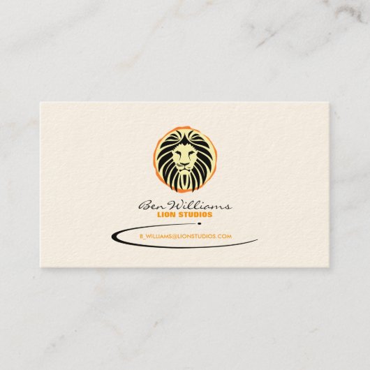 Lion Logo Business Card (Sun Hintergrund) Visitenkarte (Vorderseite)