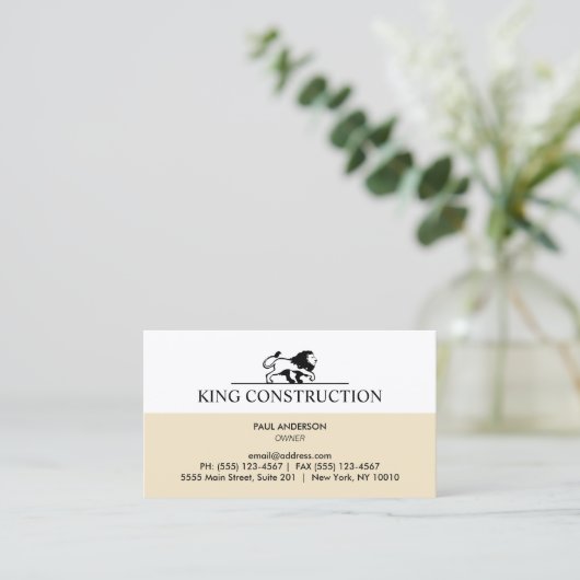 Lion Logo-Profesionsprogramm Visitenkarte (Stehend Vorderseite)