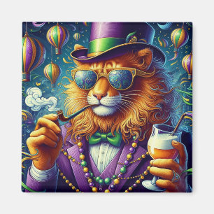 Lion/Louisiana Mardi Gras Magnet