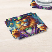 Lion/Louisiana Mardi Gras Untersetzer (angewinkelt)