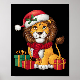 Lion Lover Xmas Feiertag Weihnachten Poster