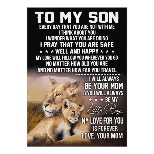 Lion Lover zu meinem Sohn Lion Fotodruck (Vorne)