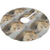 Lion Lovers Christmas Polyester Weihnachtsbaumdecke (Schrägansicht)