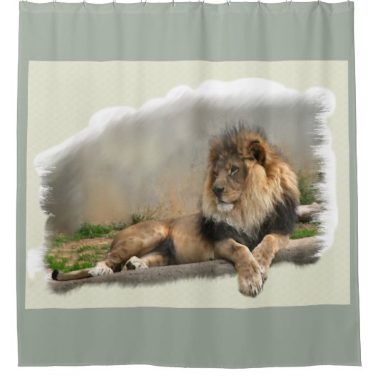 Lion Lovers Jungle Duschvorhang (Vorderseite)