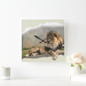 Lion Lovers Kunstgeschenke Quadratische Wanduhr (Zuhause)