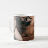 LION LYON ON BROWN ROCK KAFFEETASSE (Vorderseite Links)