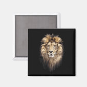 Lion Main Animal Face Big Cat Magnet (Vorderseite/Rückseite)