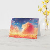 Lion Majestät unter einem Sternenhimmel Karte (Gelbe Blume)