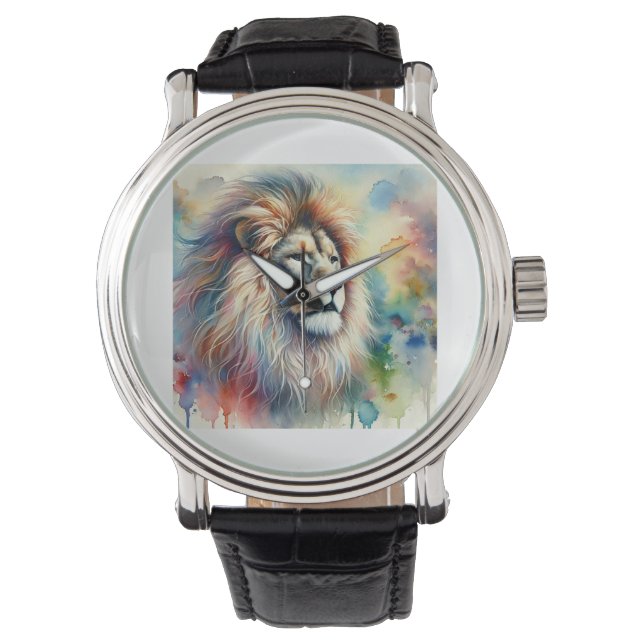 Lion Majesty 200824AREF131 - Watercolor Armbanduhr (Vorderseite)