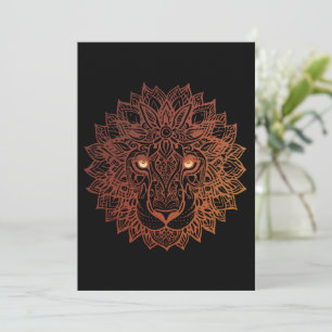 Lion Mandala Ornamental, handgezeichneter Lion Man Dankeskarte