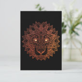 Lion Mandala Ornamental, handgezeichneter Lion Man Dankeskarte (Stehend Vorderseite)