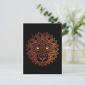 Lion Mandala Ornamental, handgezeichneter Lion Man Postkarte (Stehend Vorderseite)